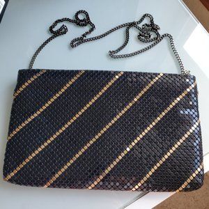 Vintage Black Gold Mesh Metal Clutch & Shoulder Bag